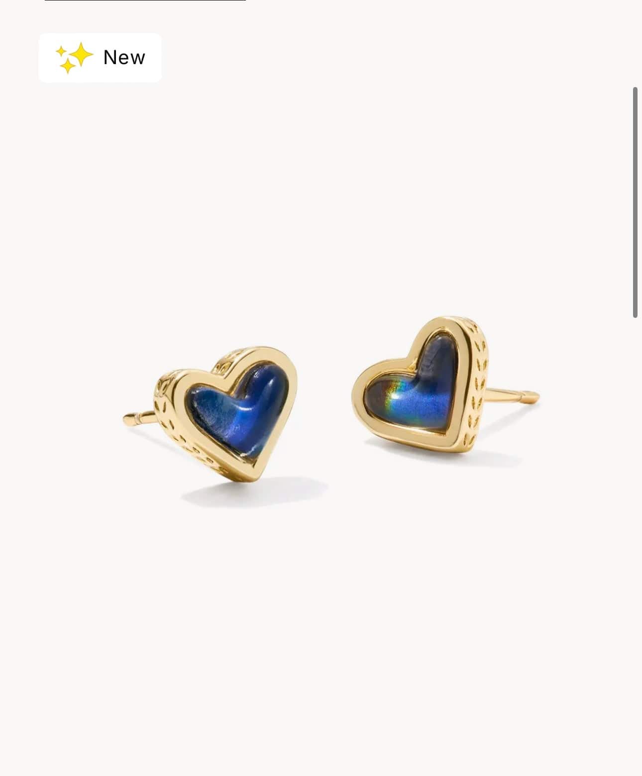FRMD Ari Heart Stud Earring Gold Mood Stone| Kendra Scott – Envy