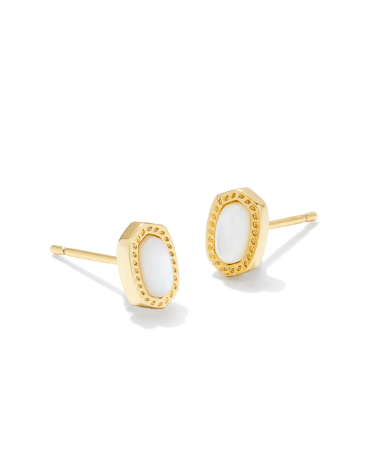 Kendra Scott Women - Accessories - Earrings Mini Ellie Gold Stud Earrings in Ivory Mother Of Pearl | Kendra Scott