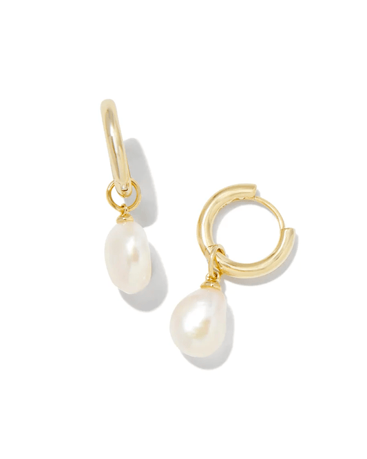 Kendra Scott Women - Accessories - Earrings Willa Gold Pearl Huggie Earrings in White Pearl | Kendra Scott