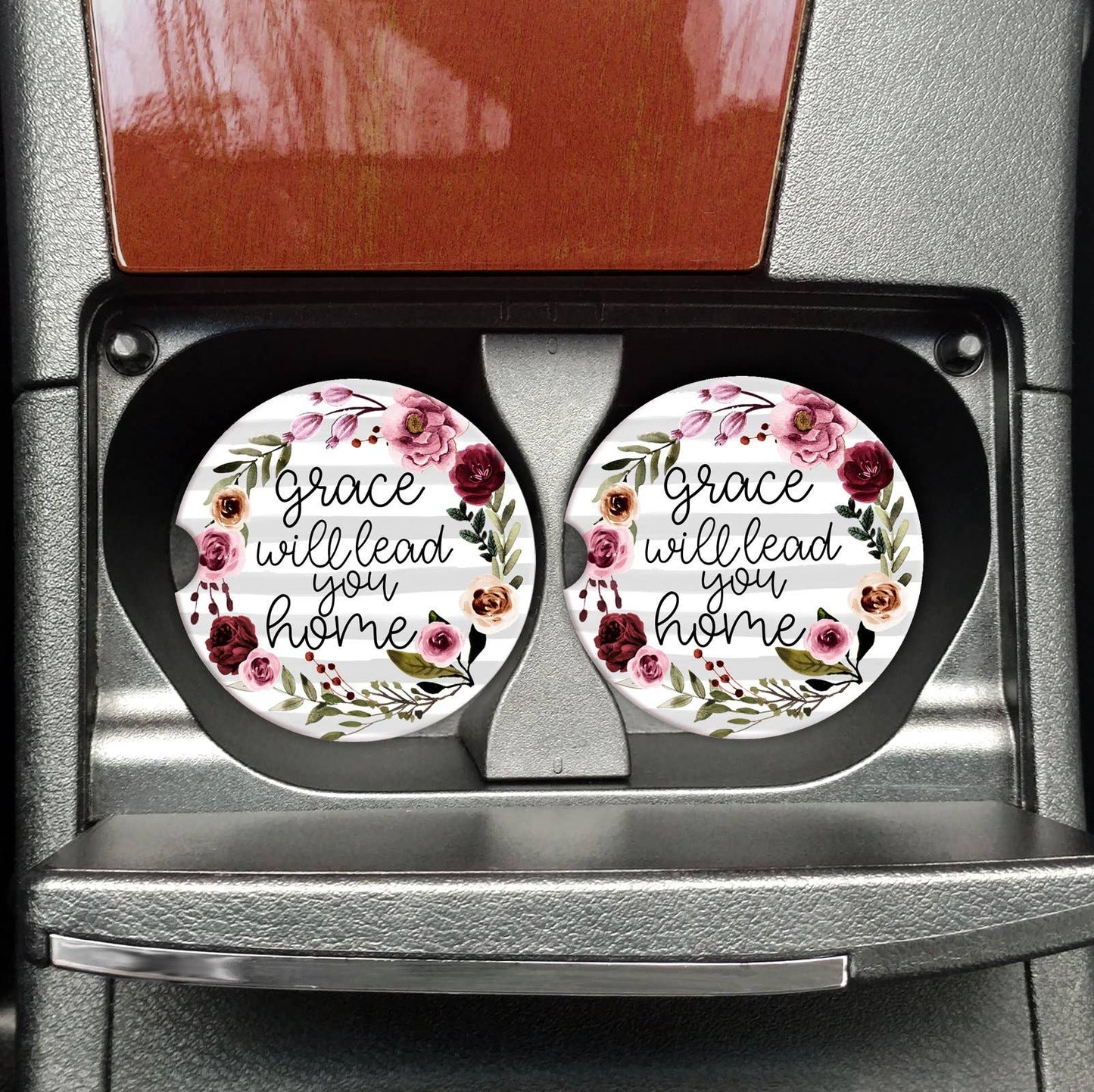 Mugsby Grace Will Lead You Home Car Coasters