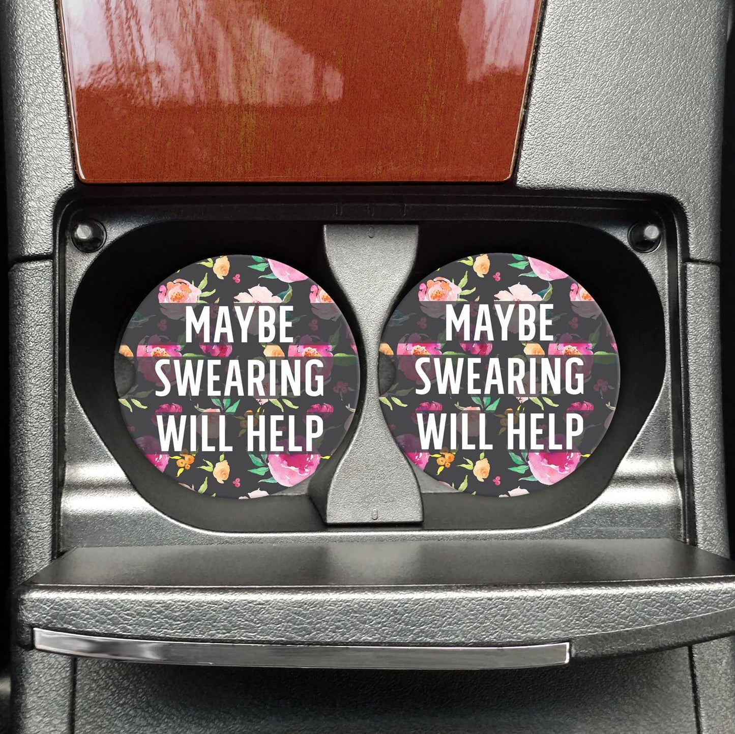 Mugsby Maybe Swearing Will Help Car Coasters