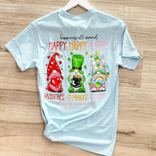 Simply Southern Women - Apparel - Shirts - T-Shirts Happy Everything Valentine St Patricks Easter Simply Southern Graphic Tee
