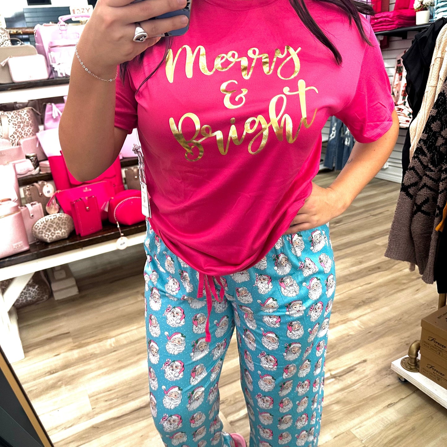 Simply Southern Women - Apparel - Shirts - T-Shirts Merry & Bright Simply Southern PJ Set