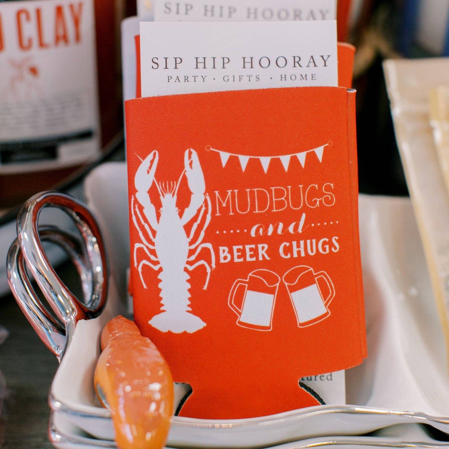 Sip Hip Hooray Coolie - Can - Drink Mudbugs and Beer Chugs Crawfish Boil Can Cooler- Boil