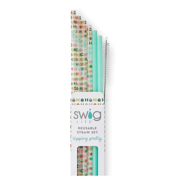 Swig Tumbler HoHoHo + Mint Reusable Straw Set