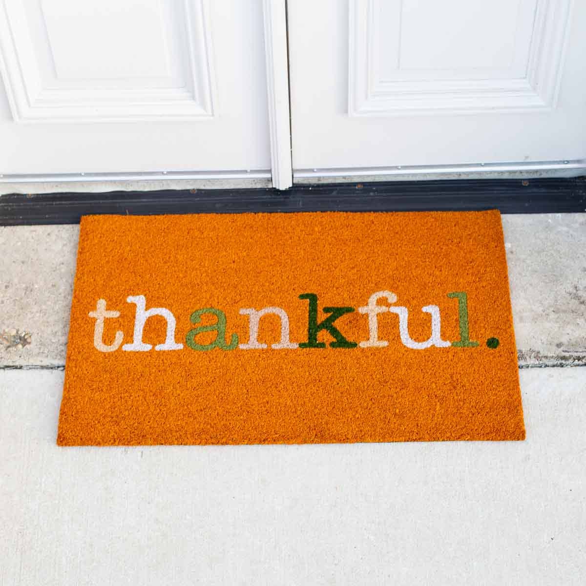 The Royal Standard Coolie - Can - Drink Thankful Coir Doormat Pumpkin/Multi 30x18