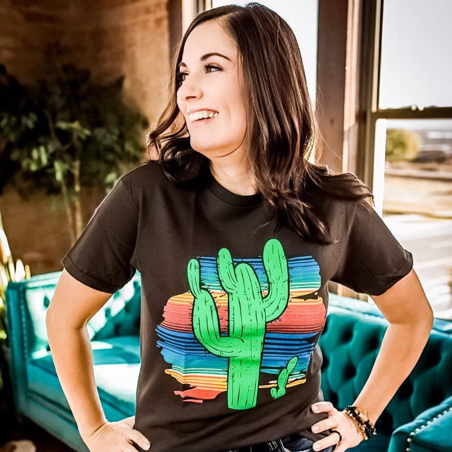 Serape Cactus Graphic T-Shirt - Envy Stylz
