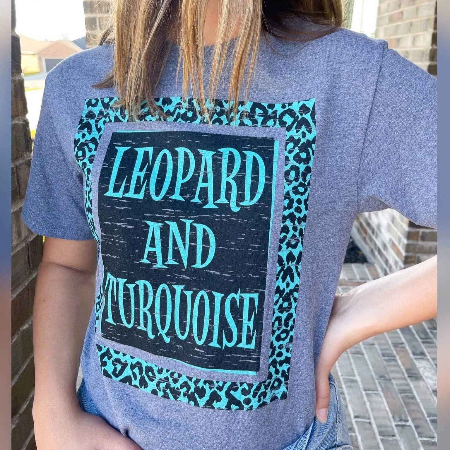 Leopard and Turquoise Graphic - Envy Stylz Boutique