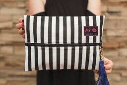 Makeup Junkie Bags Large (14x10) Glam Stripe Bag
