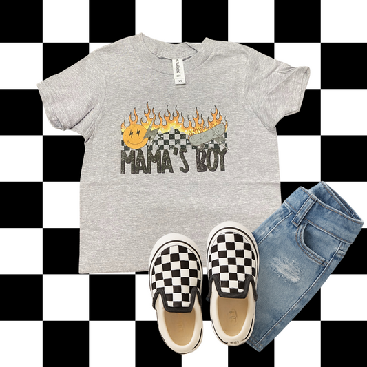 Mamas Boy Flame Graphic Tee