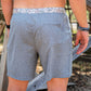 BURLEBO Athletic Shorts - Grizzly Grey (Classic Deer Camo Liner): Large / 5.5"