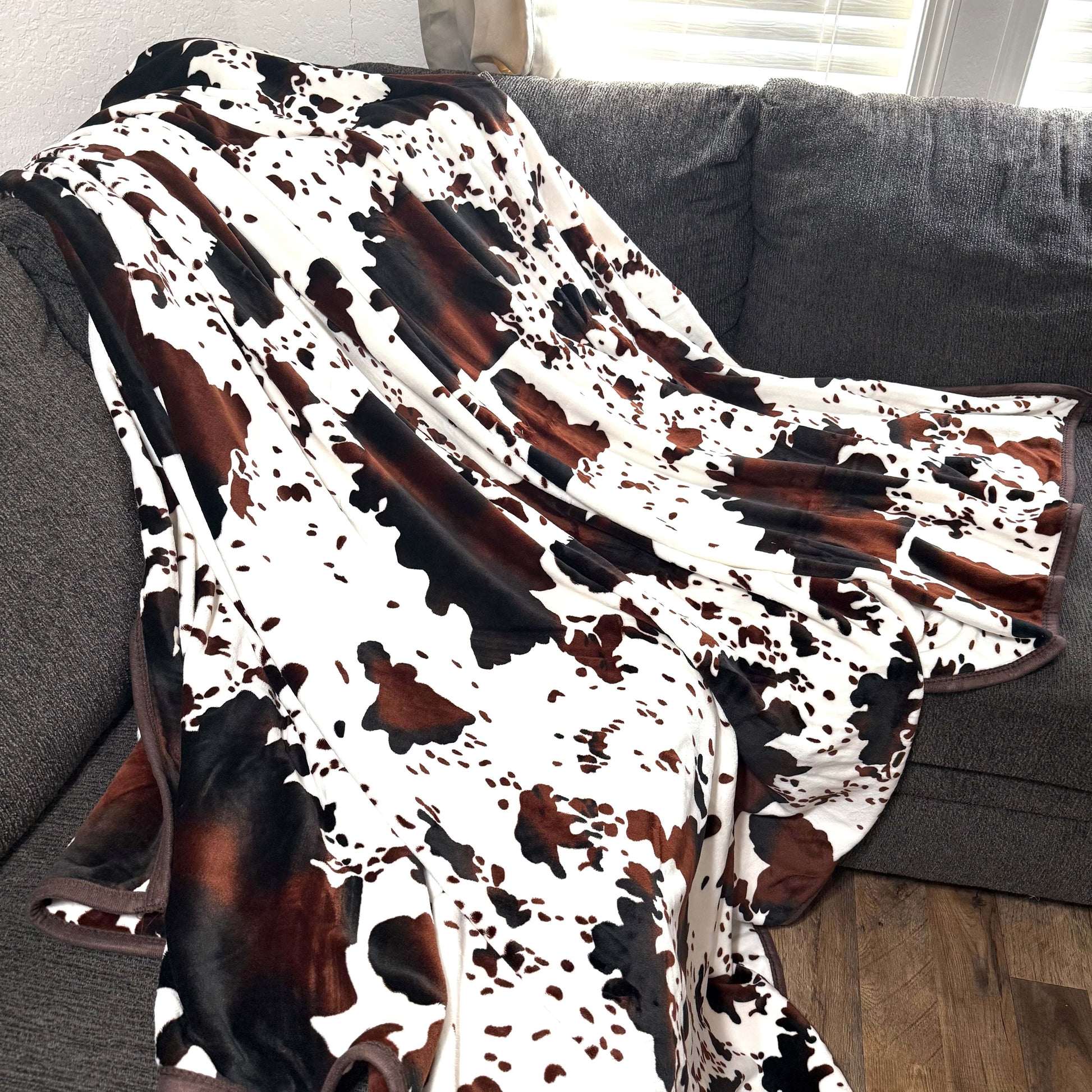 Envy Stylz Boutique Blanket Brown Cow Oversized Blanket  82"x90"