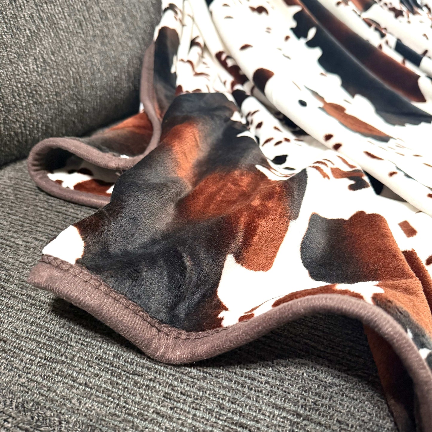 Envy Stylz Boutique Blanket Brown Cow Oversized Blanket  82"x90"