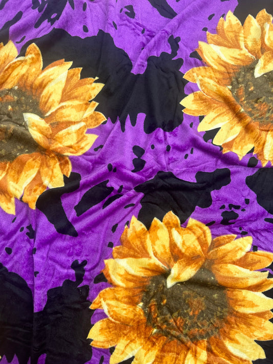 Envy Stylz Boutique Blanket Purple Cow Sunflower Oversized Blanket