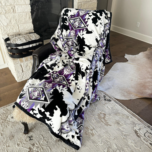 Envy Stylz Boutique Blanket Purple Southwestern Pattern Oversized Blanket 82"x90"
