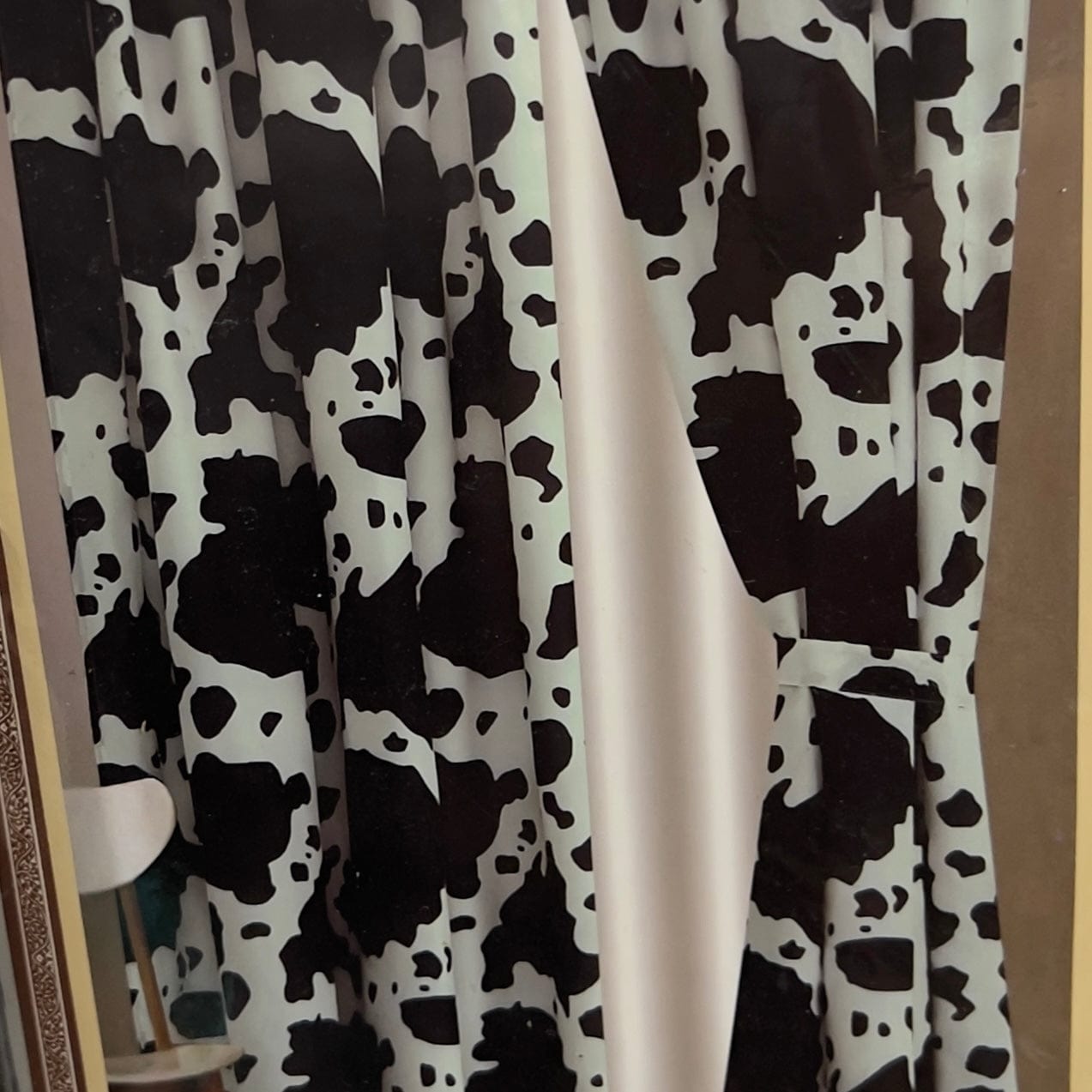 Envy Stylz Boutique Curtain Set Black Cow
