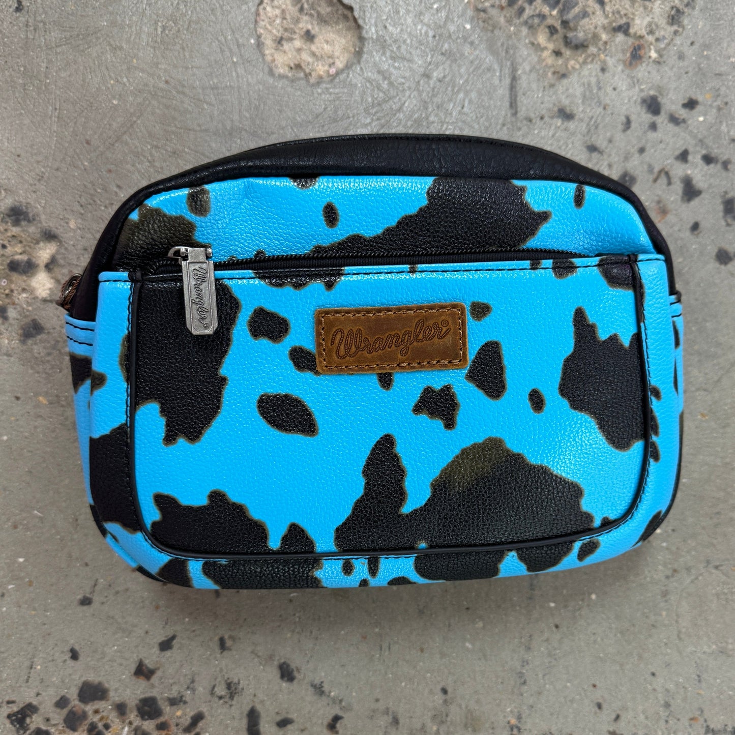 Envy Stylz Boutique Handbag Blue Wrangler Cow Print Belt-Bag