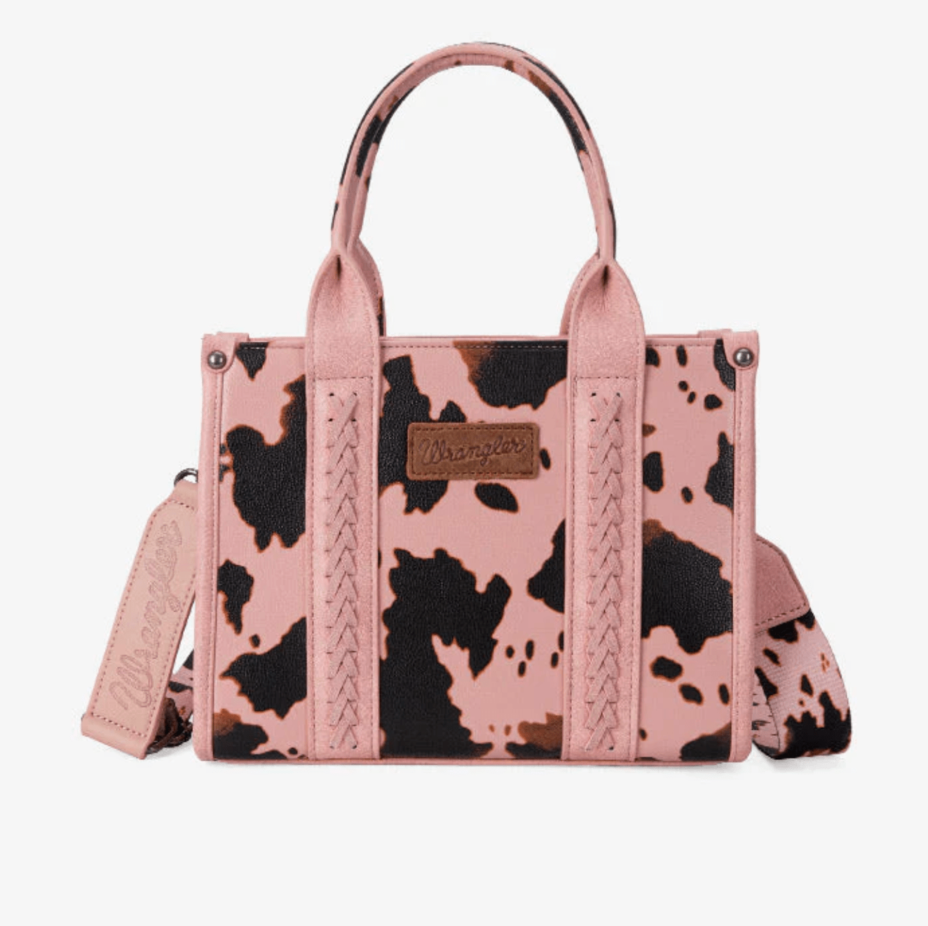 Envy Stylz Boutique Handbag Pink Wrangler Cow Print Concealed Tote Bag