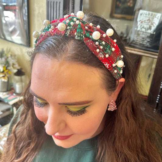 Envy Stylz Boutique Red And Green Pearl Headband