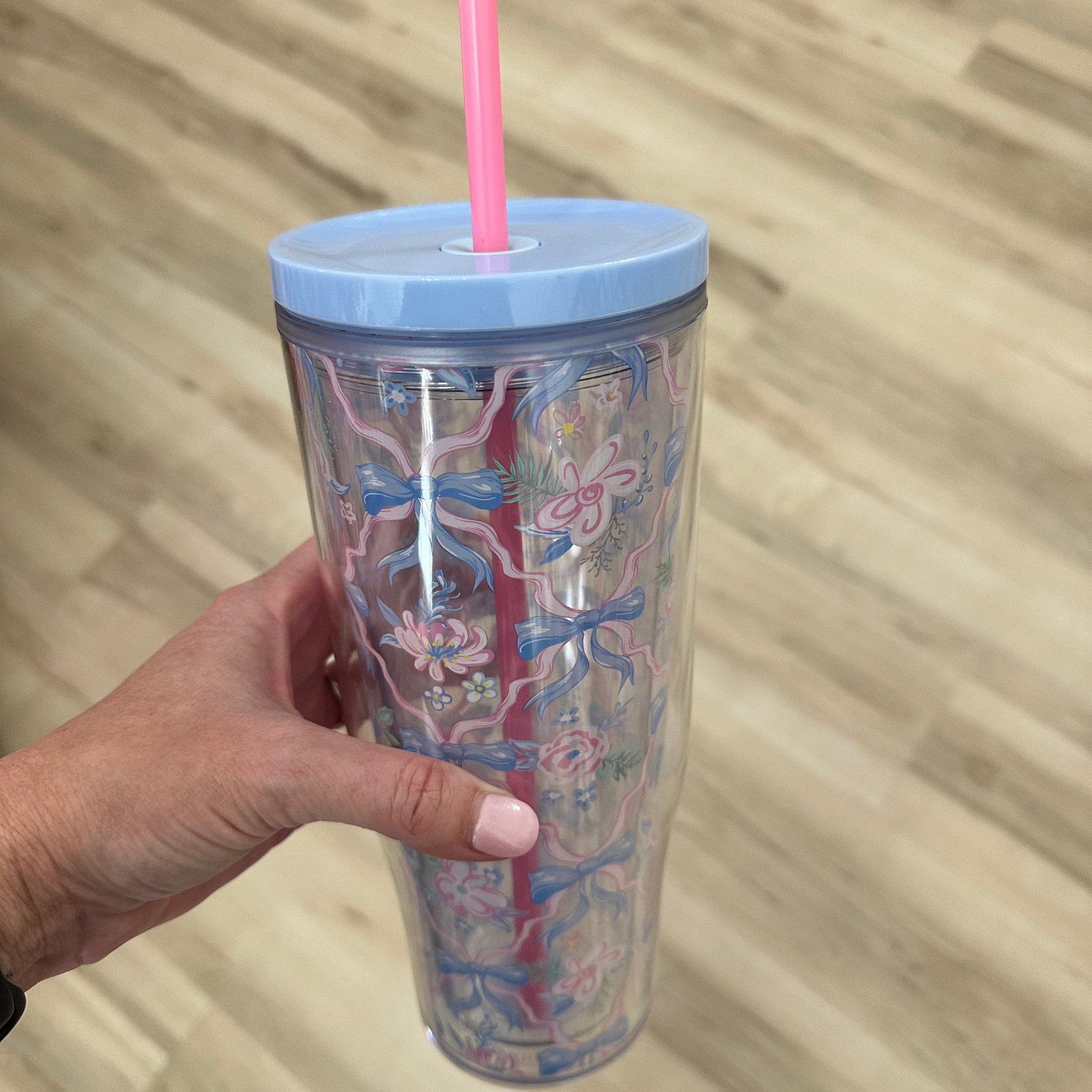 Envy Stylz Boutique Tumbler Bow and Flower Clear Tumbler