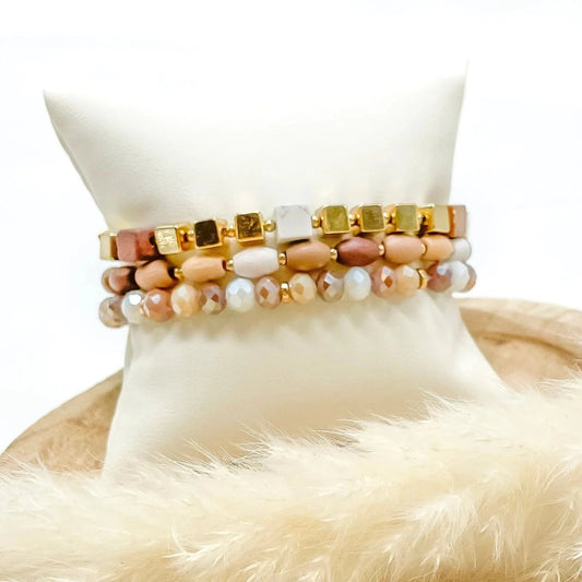 Envy Stylz Boutique Women - Accessories - Bracelet Vivi Beige Bracelet Set