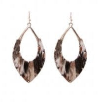 Envy Stylz Boutique Women - Accessories - Earrings Black & Brown Genuine Leather Cowhide Earrings