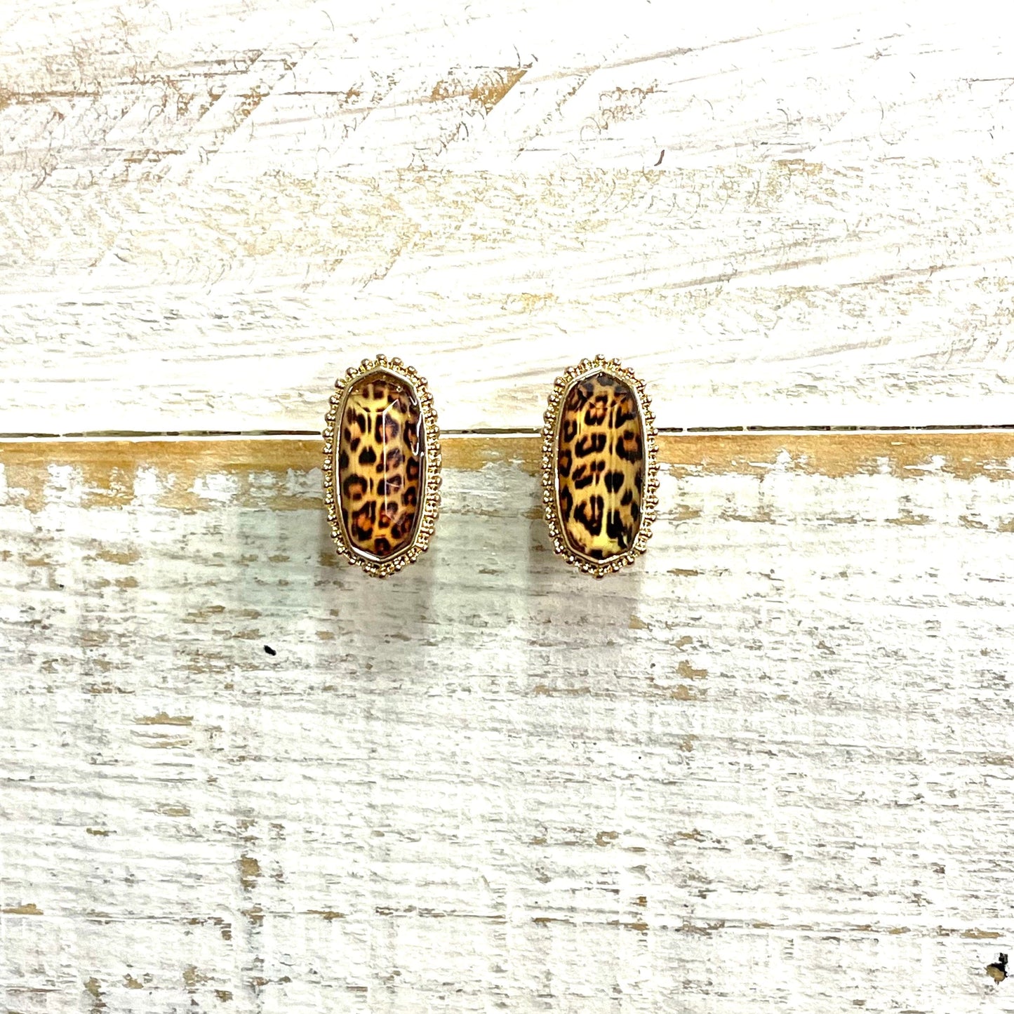 Envy Stylz Boutique Women - Accessories - Earrings Cheetah Oval Stud Earrings