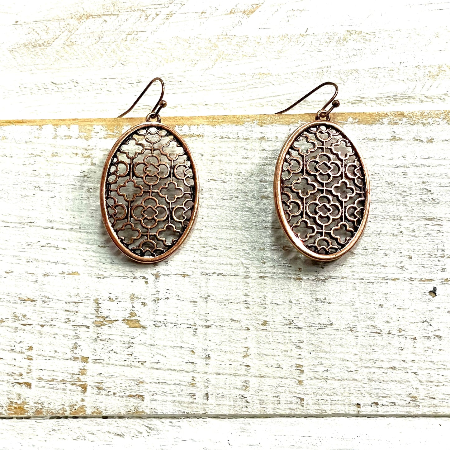 Envy Stylz Boutique Women - Accessories - Earrings Copper Oval Dangle Earrings