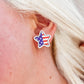 Envy Stylz Boutique Women - Accessories - Earrings Flag Star 4th of July Glitter Stud Earrings