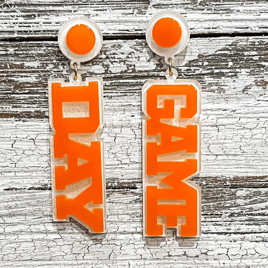 Envy Stylz Boutique Women - Accessories - Earrings Orange Game Day Earrings