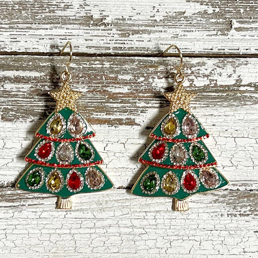 Envy Stylz Boutique Women - Accessories - Earrings Gem Christmas Tree Earrings