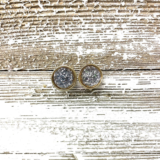 Envy Stylz Boutique Women - Accessories - Earrings Gold and Charcoal Stud Earrings