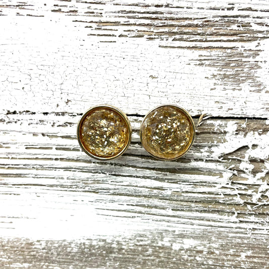 Envy Stylz Boutique Women - Accessories - Earrings Gold and Shimmer Round Stud Earrings