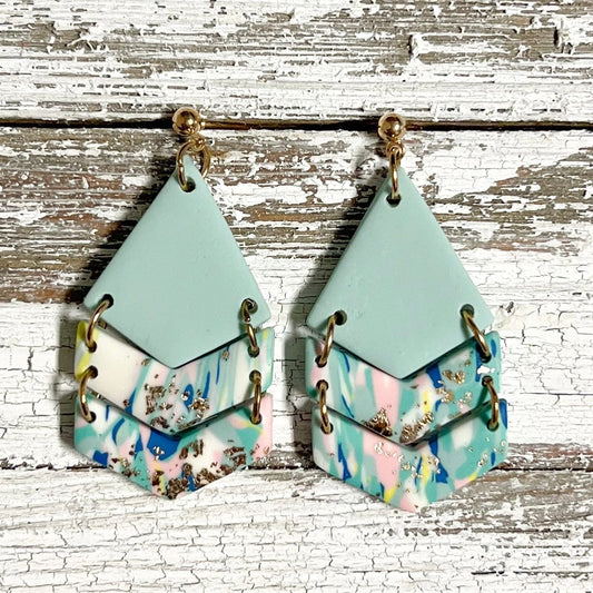 Envy Stylz Boutique Women - Accessories - Earrings Layered Baby Blue Clay Earrings
