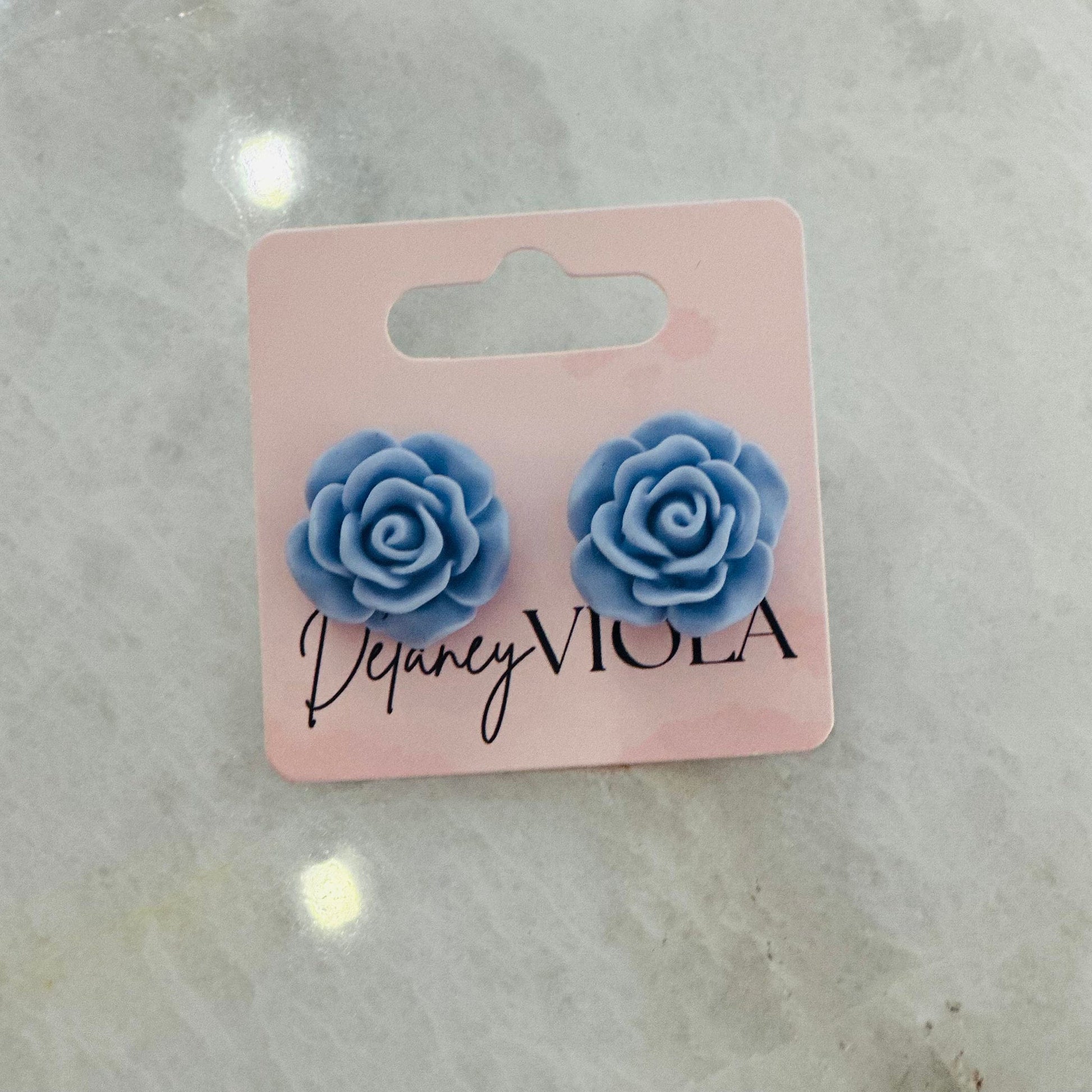 Envy Stylz Boutique Women - Accessories - Earrings Light Blue Rose Stud Earrings