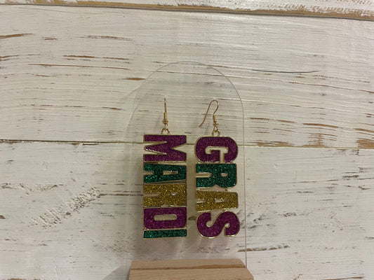 Envy Stylz Boutique Women - Accessories - Earrings Mardi Gras Glitter Heavyweight Dangle Earrings