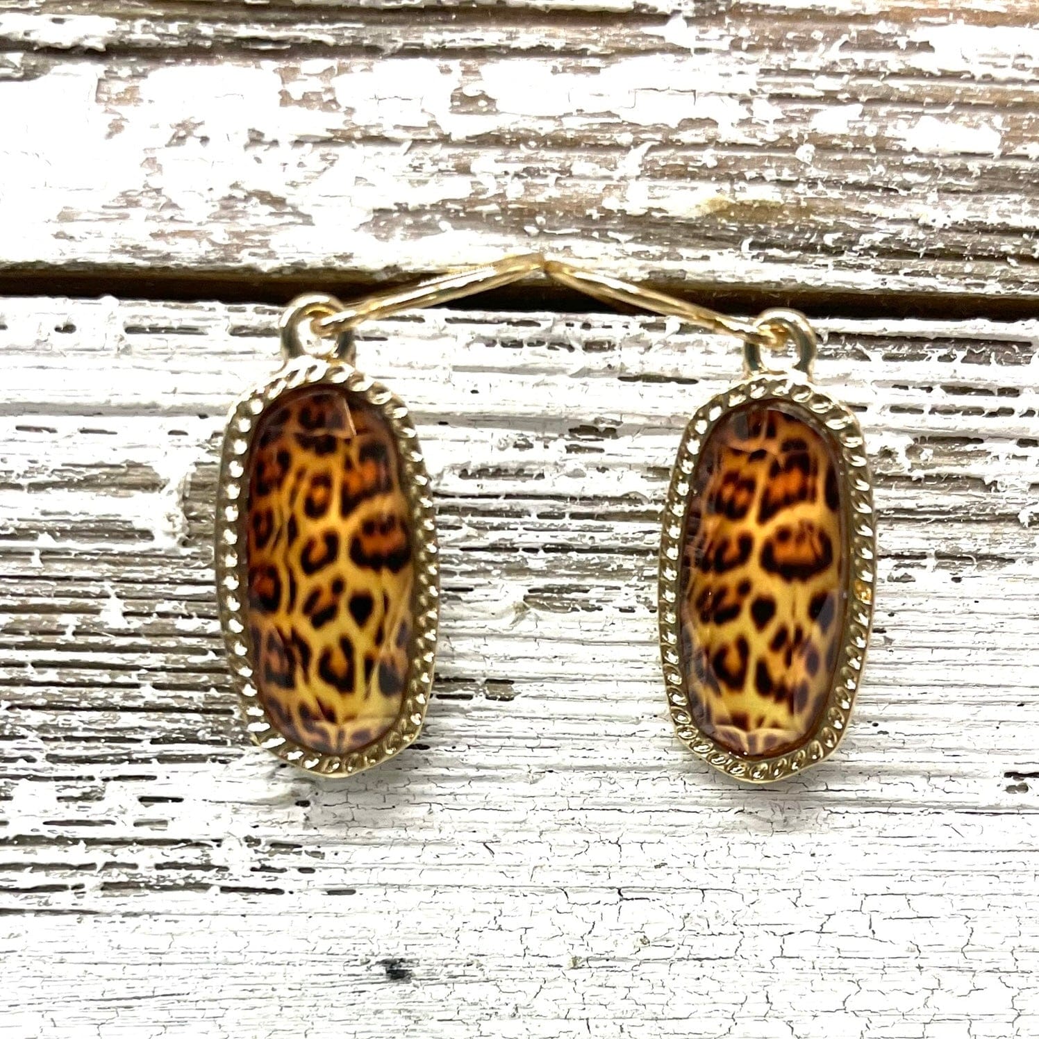 Envy Stylz Boutique Women - Accessories - Earrings Oval Leopard Dangle Earrings