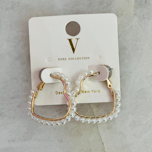 Envy Stylz Boutique Women - Accessories - Earrings Pearl Heart Earrings