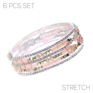 Envy Stylz Boutique Women - Accessories - Earrings Pink Beaded Bracelet Set