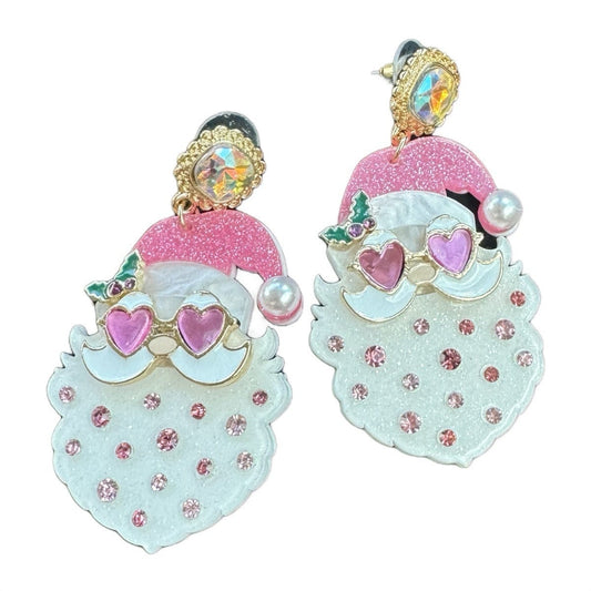 Envy Stylz Boutique Women - Accessories - Earrings Pink Cool Christmas Santa Stud Earrings