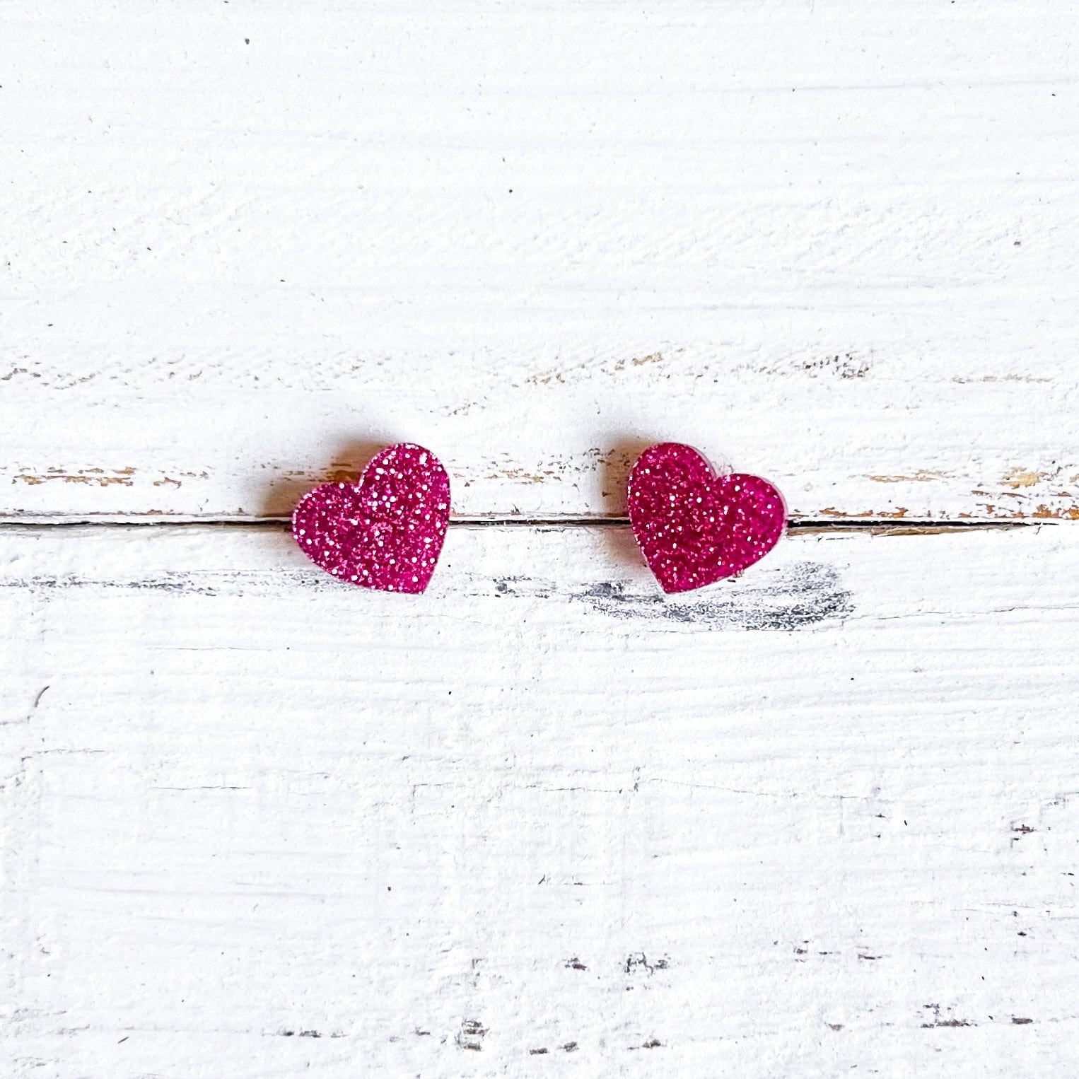 Envy Stylz Boutique Women - Accessories - Earrings Pink Glitter Heart Stud Earrings