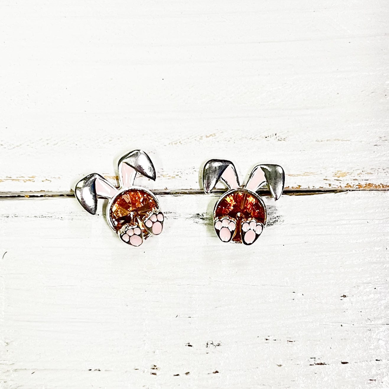 Envy Stylz Boutique Women - Accessories - Earrings Pink Rhinestone Bunny Earrings