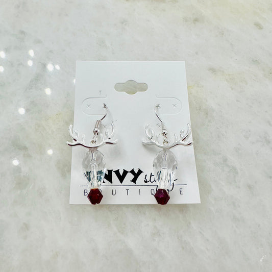 Envy Stylz Boutique Women - Accessories - Earrings Silver Rudolph's Red Nose Earrings