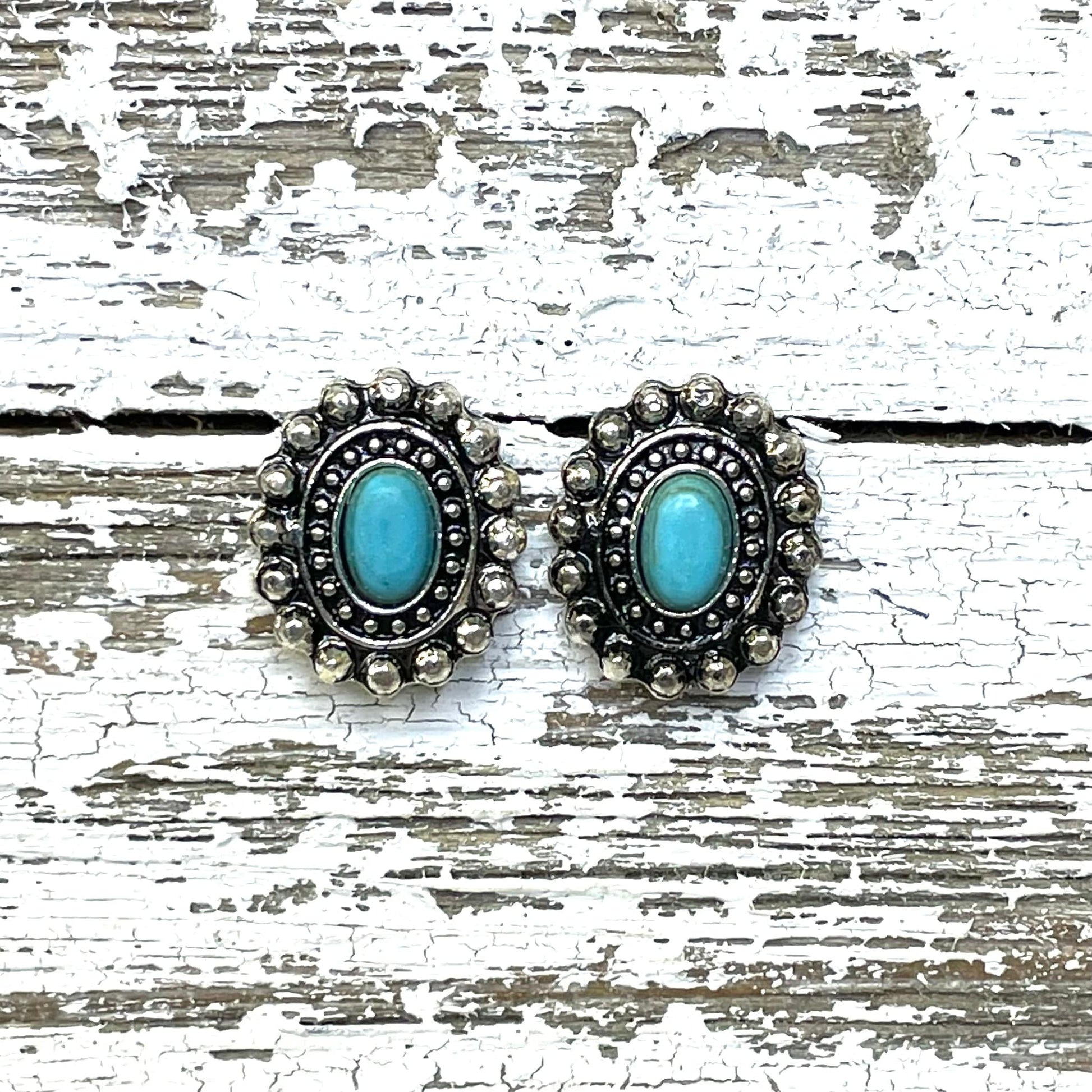 Envy Stylz Boutique Women - Accessories - Earrings Silver and Turquoise Stud Earrings