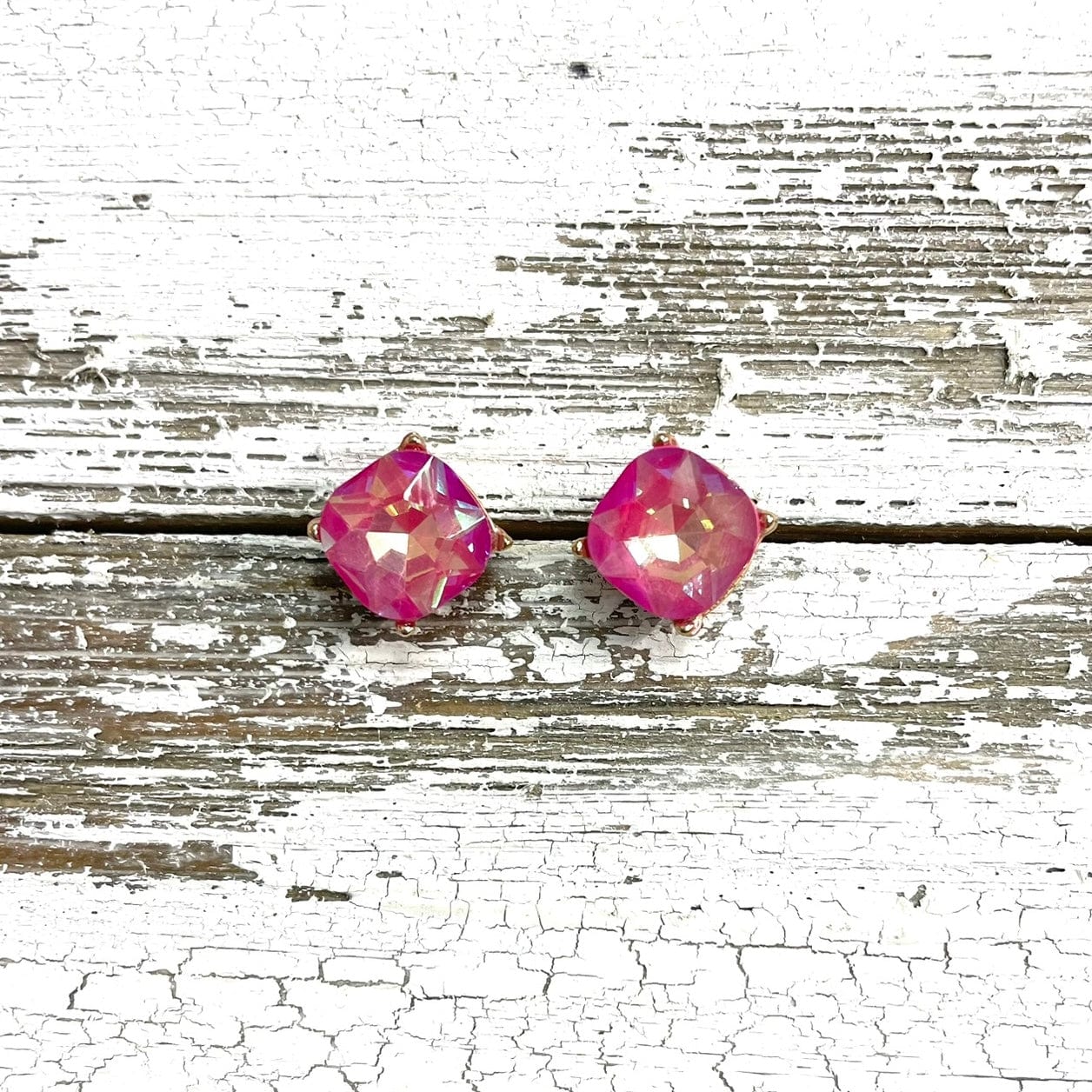 Envy Stylz Boutique Women - Accessories - Earrings Small Purple Square Iridescent Stud Earrings