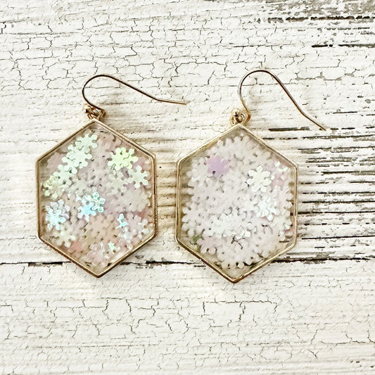 Envy Stylz Boutique Women - Accessories - Earrings Snowflake Gold Dangle Earrings