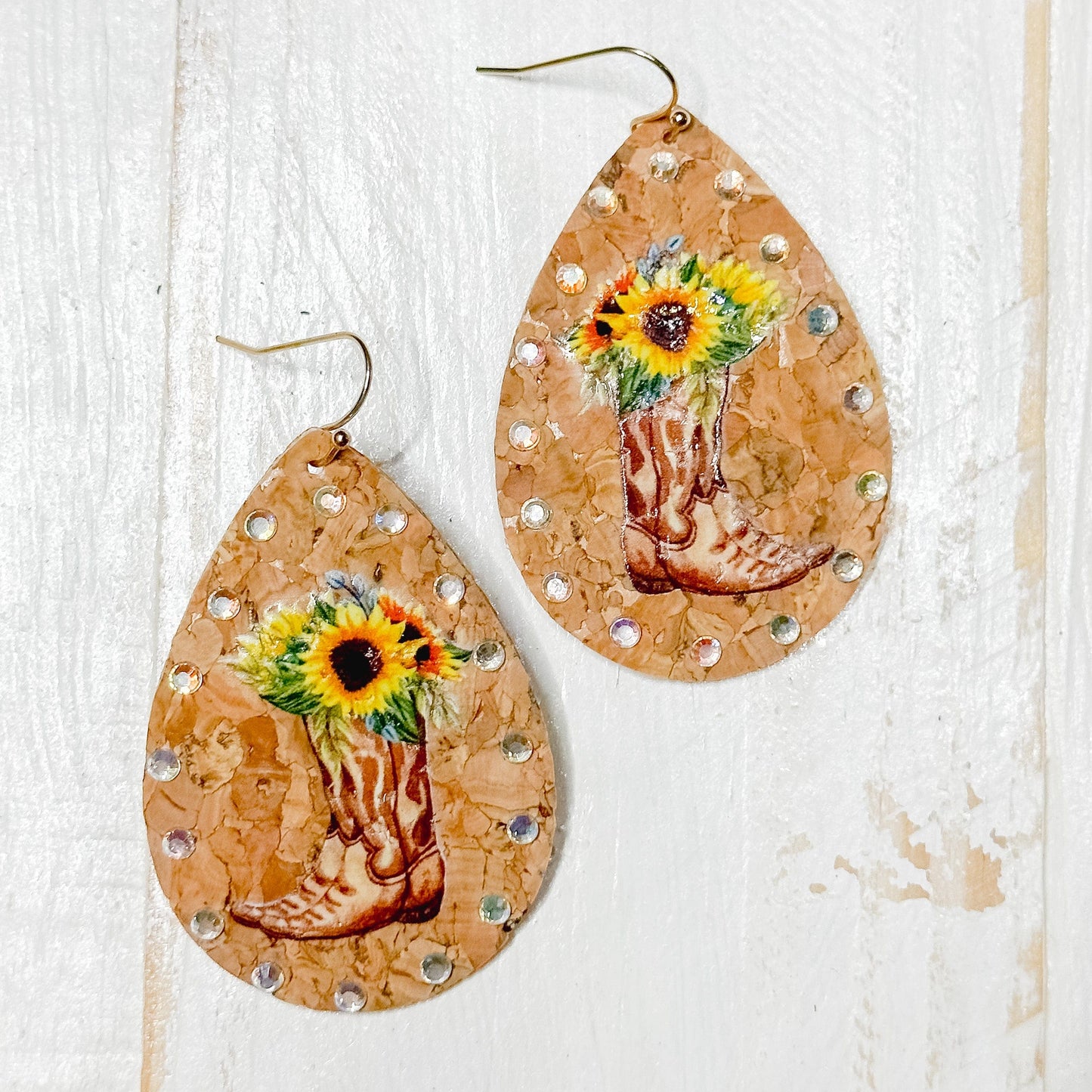 Envy Stylz Boutique Women - Accessories - Earrings Sunflower Boot Cork Earrings