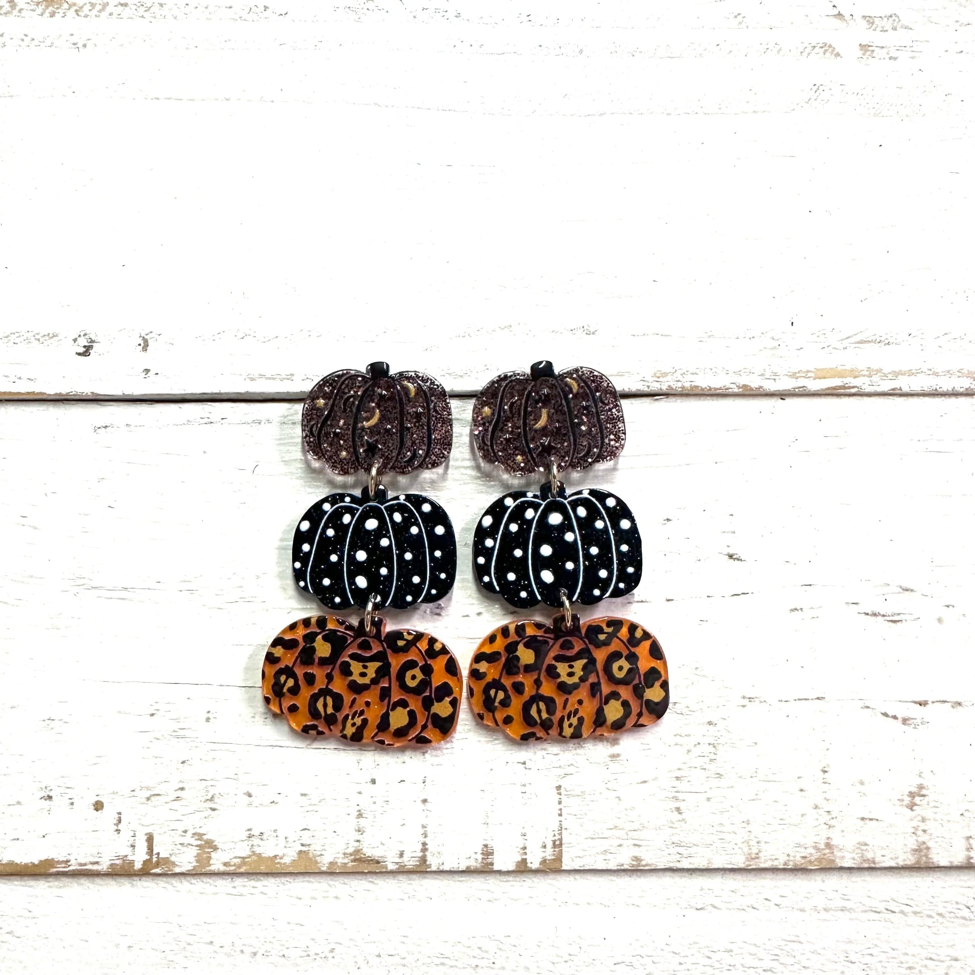 Envy Stylz Boutique Women - Accessories - Earrings Three Pumpkin Leopard Fall Earrings