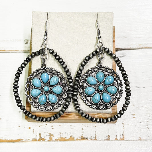 Envy Stylz Boutique Women - Accessories - Earrings Turquoise Concho Beaded