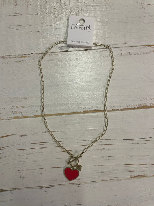 Envy Stylz Boutique Women - Accessories - Necklace Gold and Red Heart Chain Necklace